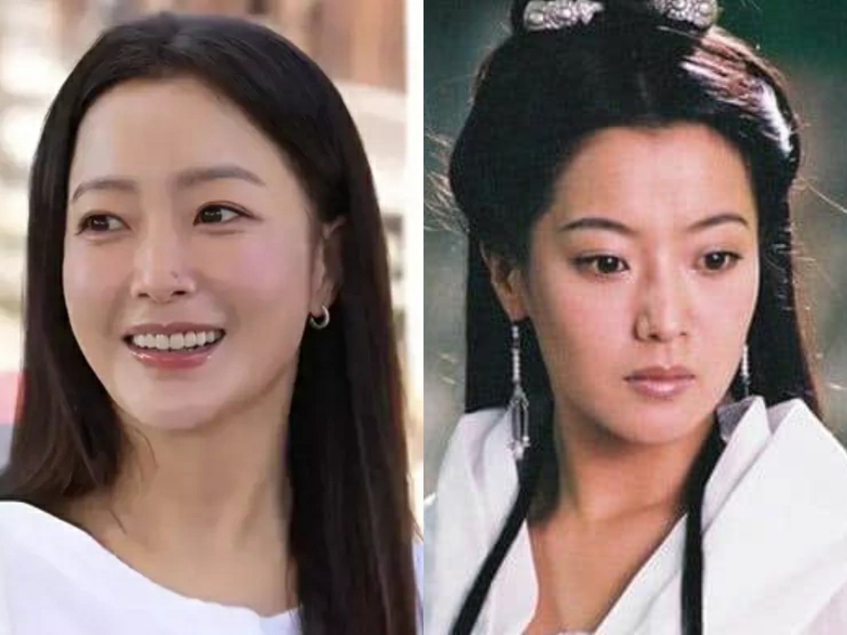 Công chúng giật mình khi chứng kiến Kim Hee Sun không thay đổi là bao so với hồi “làm mưa làm gió” với bộ phim kinh điển Thần Thoại cách đây 21 năm (ảnh phải). Ảnh: 163