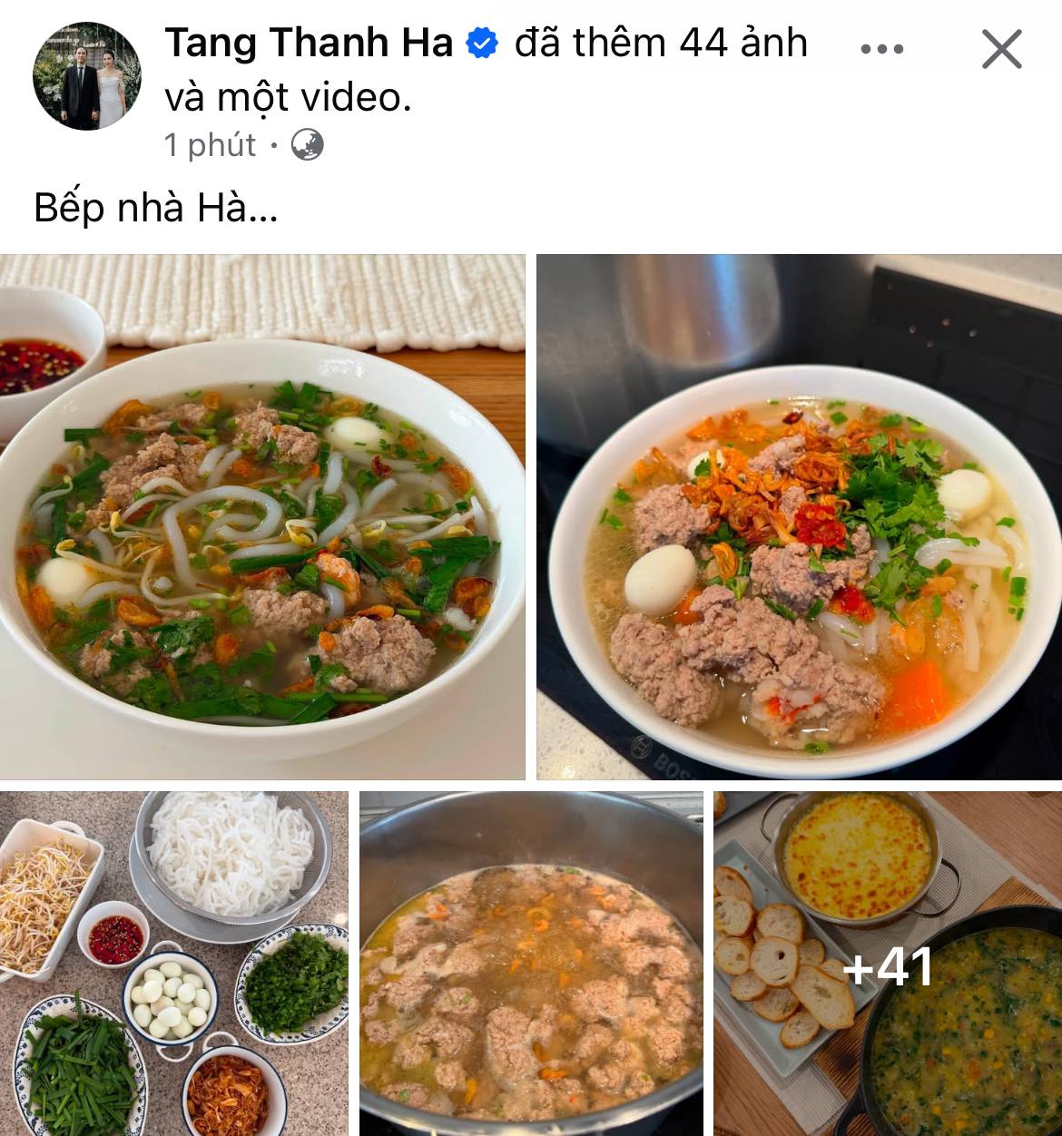 Tăng Thanh Hà khiến dân tình xuýt xoa khi chia sẻ gần 50 bức ảnh ghi lại những món ăn do chính mình nấu tại nhà.