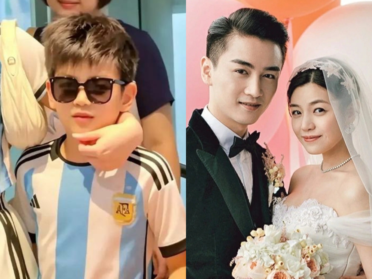Tiểu Tinh Tinh giống cả bố lẫn mẹ, là quý tử nhà sao đẹp hàng đầu Cbiz ở thời điểm hiện tại. Ảnh: 163