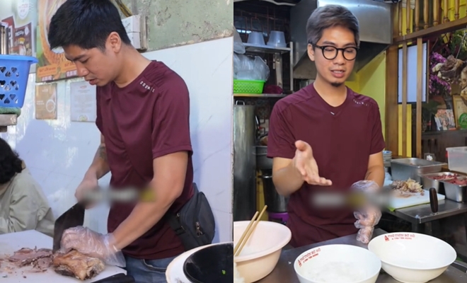 Anh Chí Thành - thế hệ thứ ba của quán Phở Thìn Bờ Hồ. Ảnh: TikTok NV