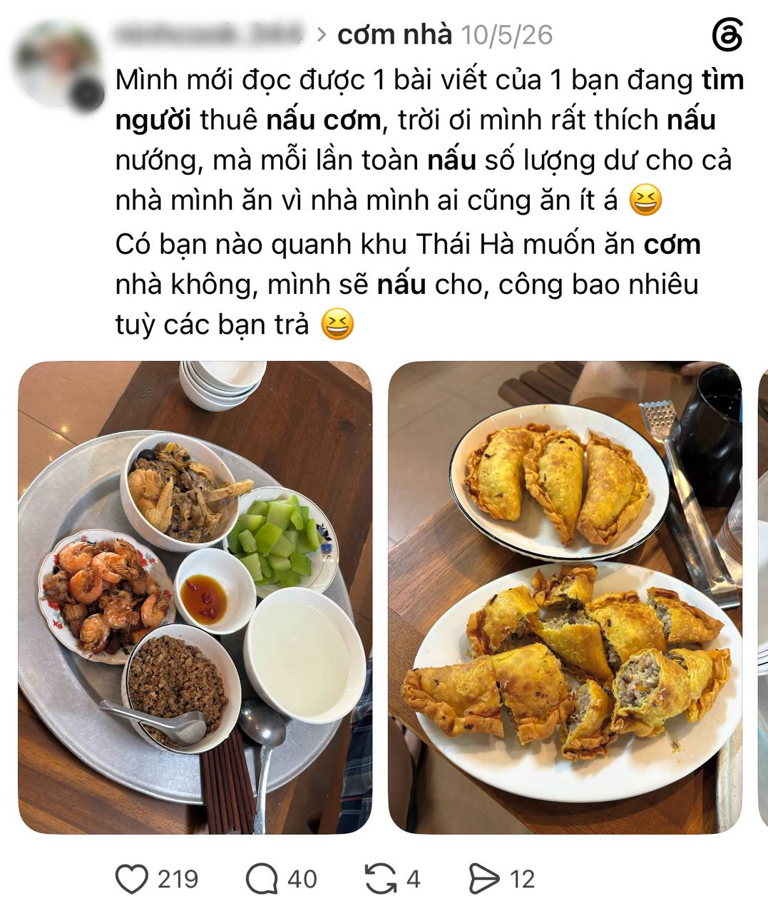 Dân mạng người thì đăng bài tìm người nấu cơm hộ, người thì tìm người ăn cơm mình nấu