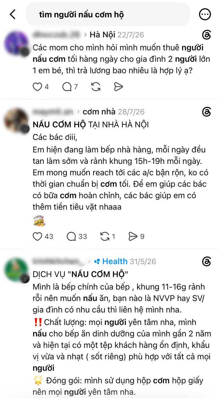 Dịch vụ nấu cơm hộ được giới trẻ săn tìm: “Hãy bình thường hóa việc chi 250.000 đồng 1 tuần để có người nấu cơm bưng nước tận nơi