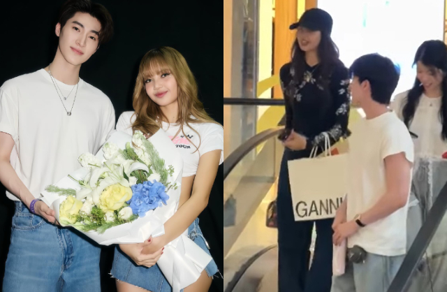 Blue Pongtiwat đi mua sắm cùng Lisa trong bầu không khí vui vẻ. Ảnh: Sina
