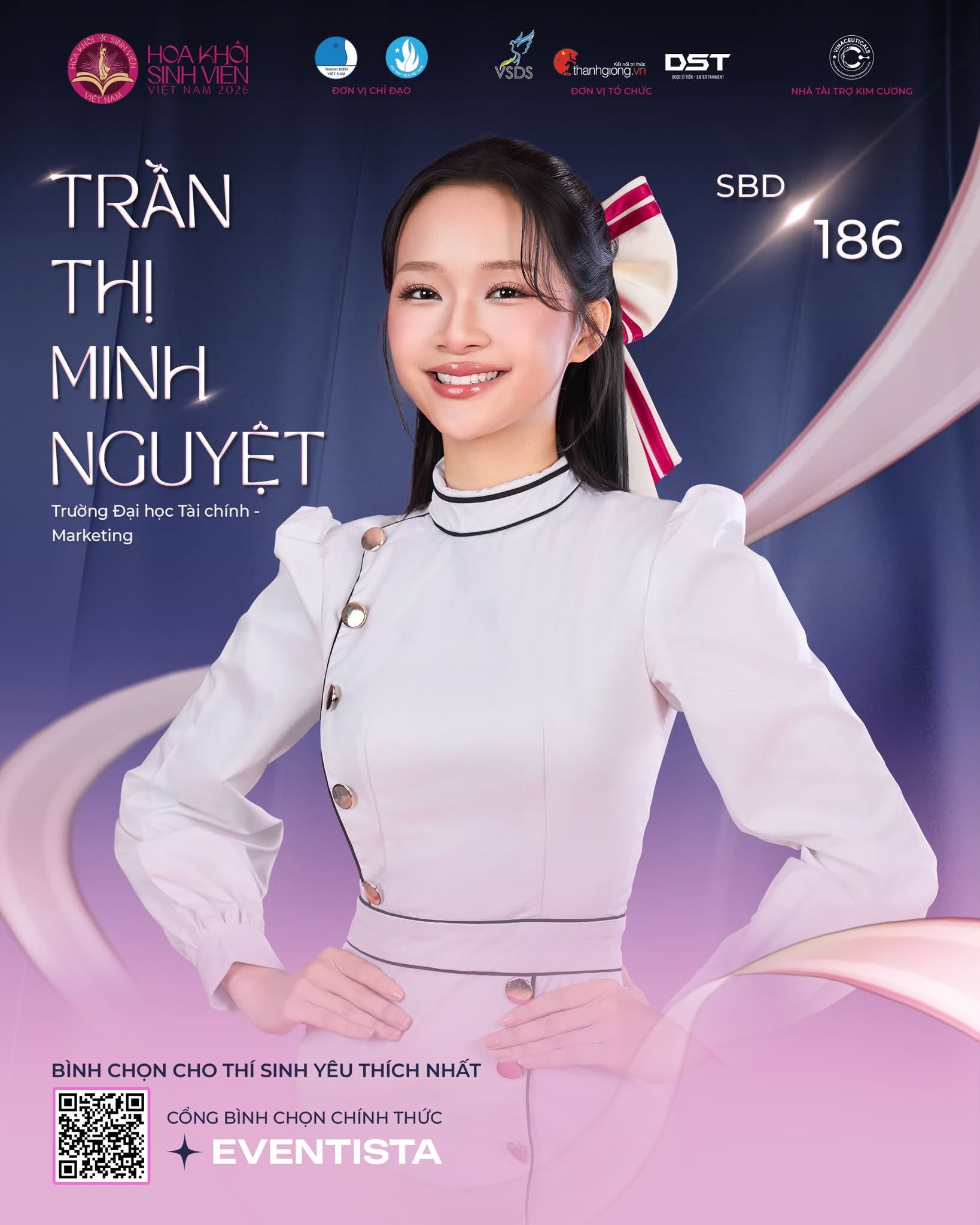MInh Nguyệt sinh năm 2005, đang là sinh viên ở TP.HCM. Nguồn: Hoa khôi Sinh viên Việt Nam.