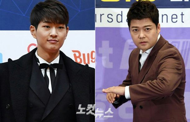 Onew (bên trái) và Jun Hyun Moo bị triệu tập để thẩm vấn với tư cách nghi phạm vì được cho là có liên quan tới vụ án của “bà dì tiêm chích” tai tiếng. Ảnh: Naver