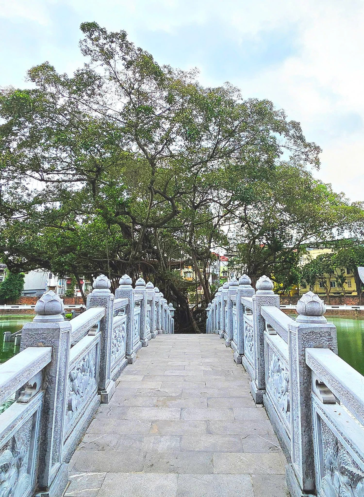 Cây Cầu đá dẫn lên gò Kim Châu. Ảnh: Di tích Văn Miếu - Quốc Tử Giám