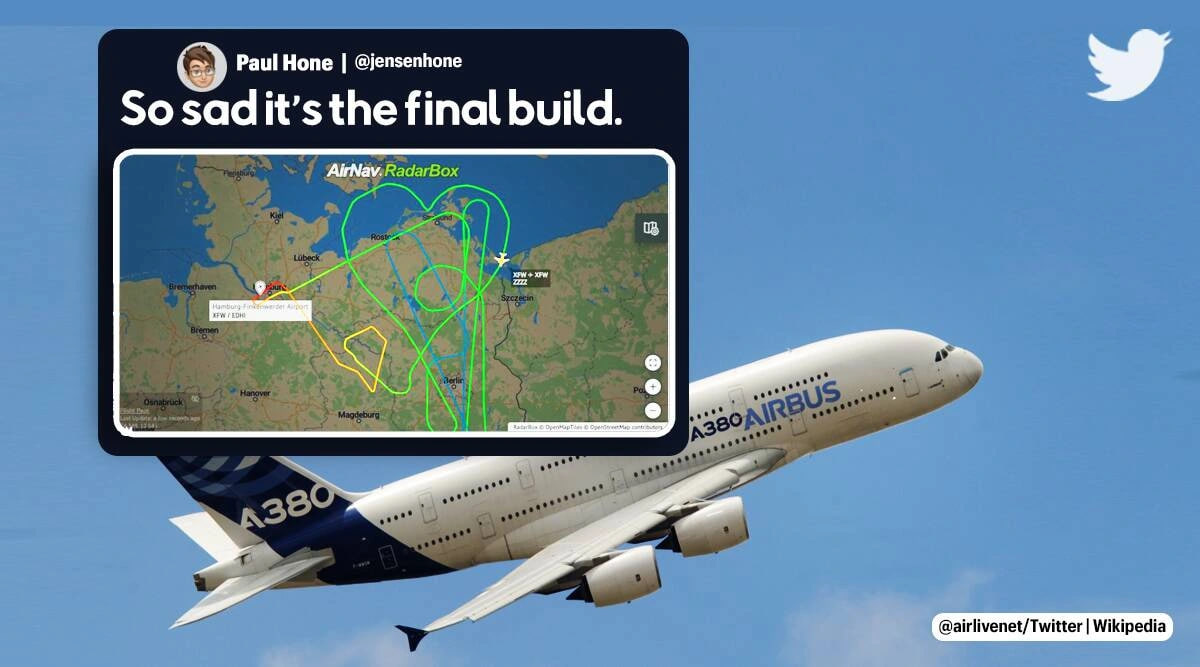 Chiếc siêu máy bay A380 đã bay thành hình trái tim trên bầu trời nước Đức để tri ân những người yêu mến dòng phi cơ khổng lồ này. Ảnh: Airlive, Wikipedia