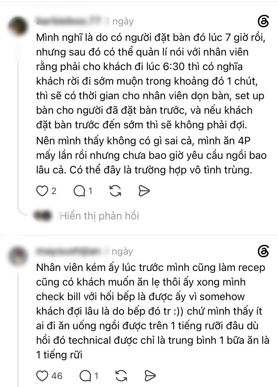 Pizza 4P's phản hồi vụ khách bị nhắc trả bàn 3 lần trong 30 phút: