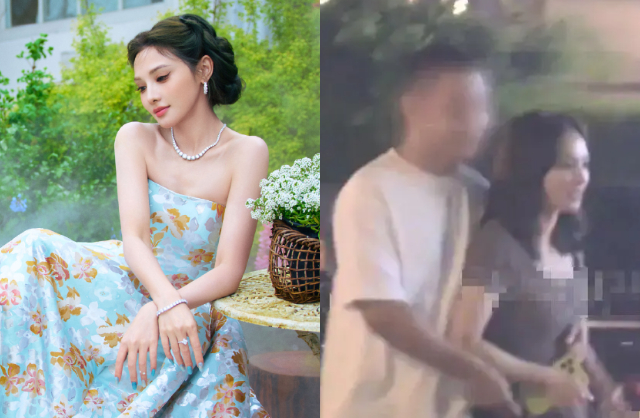 Mỹ nhân cổ trang sau đó xác nhận hẹn hò. Bạn trai cô không hoạt động trong showbiz. Ảnh: Sina.