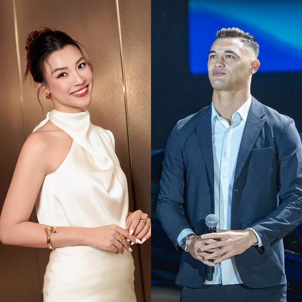 Sự xuất hiện của MC Hoàng Oanh trong ngày Lê Giang Patrik và các đồng đội vô địch càng khiến dân tình thêm bàn tán