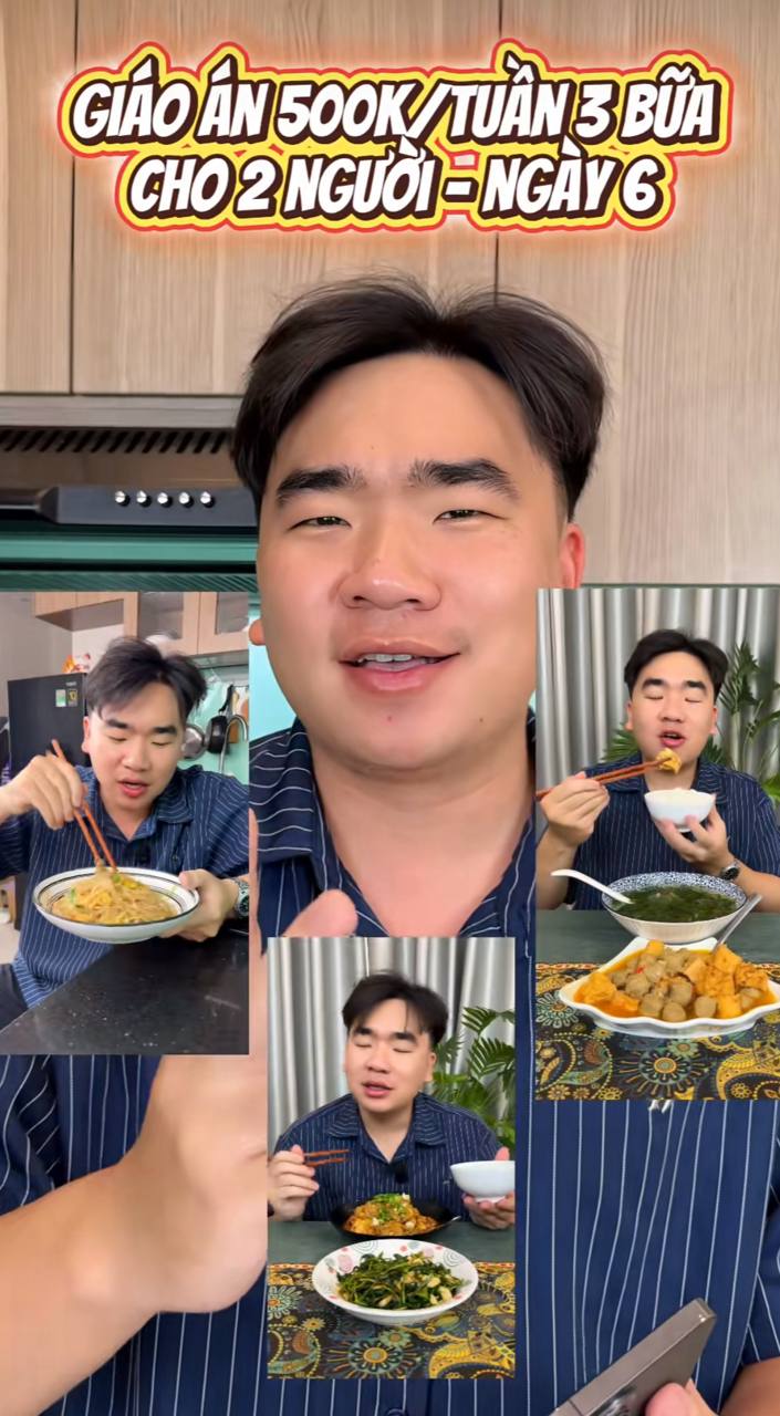 Nguyên Hí chia sẻ “Giáo án sinh tồn” với thử thách 500.000 đồng cho 3 bữa ăn trong một tuần dành cho 2 người.