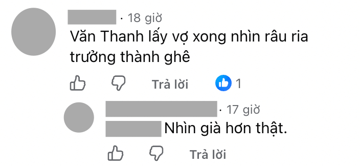 Bình luận từ cư dân mạng về hình ảnh của Văn Thanh (Ảnh chụp màn hình)