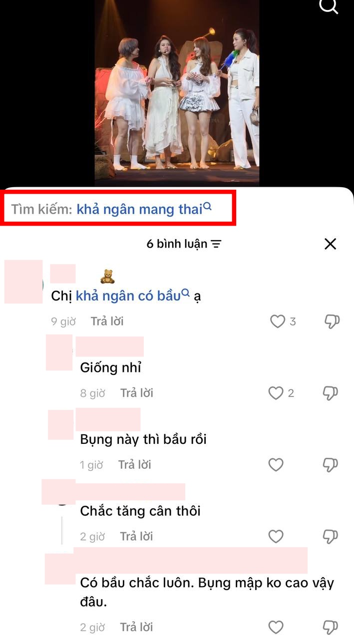 Ngay bên dưới những clip có sự xuất hiện của Khả Ngân, cư dân mạng bàn tán cho rằng cô đang có tin vui
