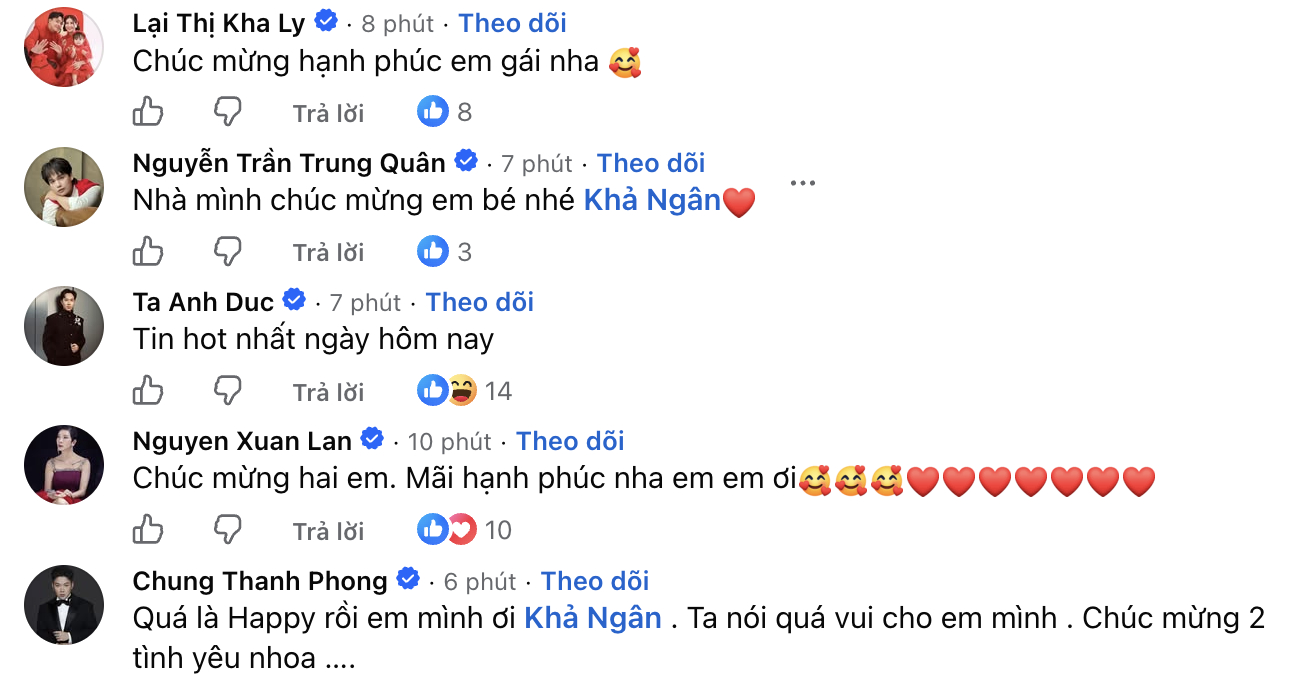 Cả showbiz đều chúc mừng màn 