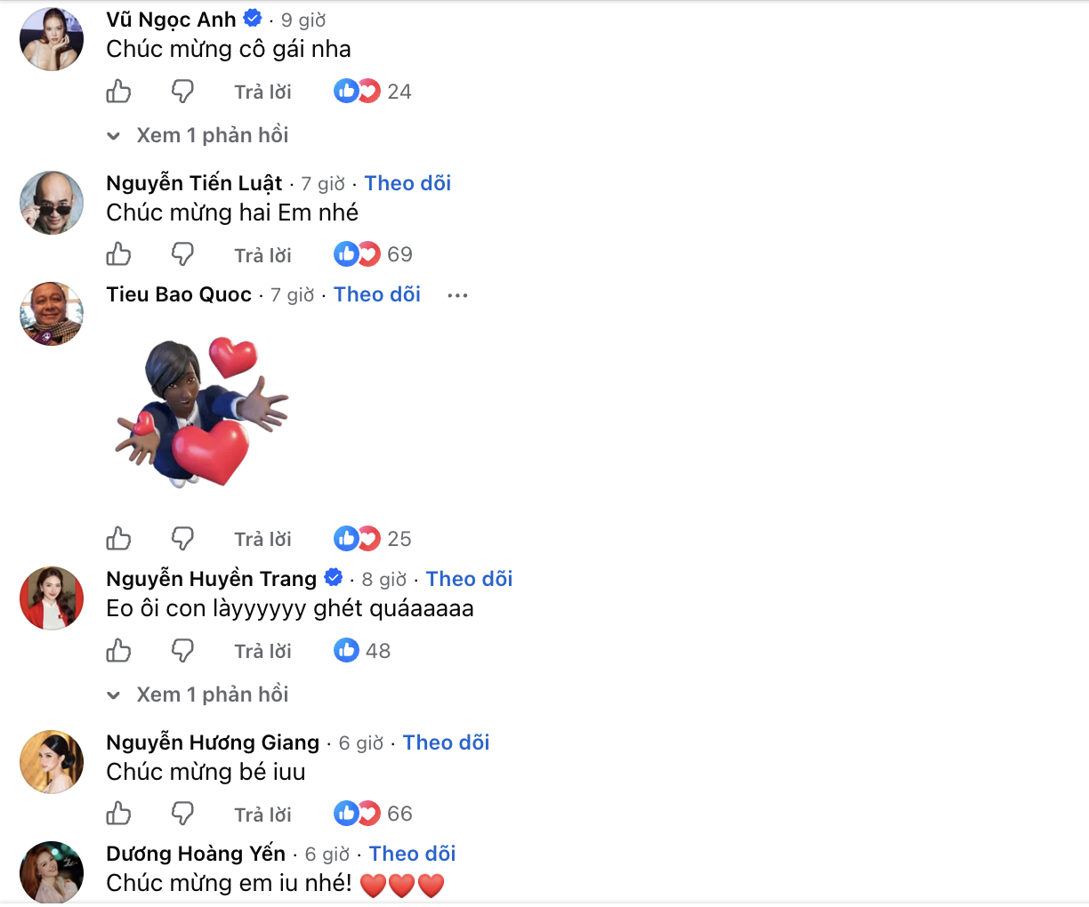 Cả showbiz chúc mừng Khả Ngân và Nhan Phúc Vinh thành đôi