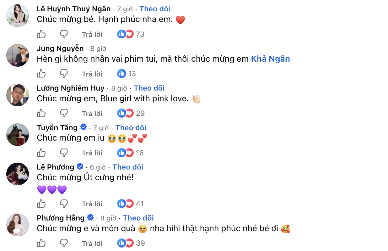 Cả showbiz chúc mừng Khả Ngân và Nhan Phúc Vinh thành đôi