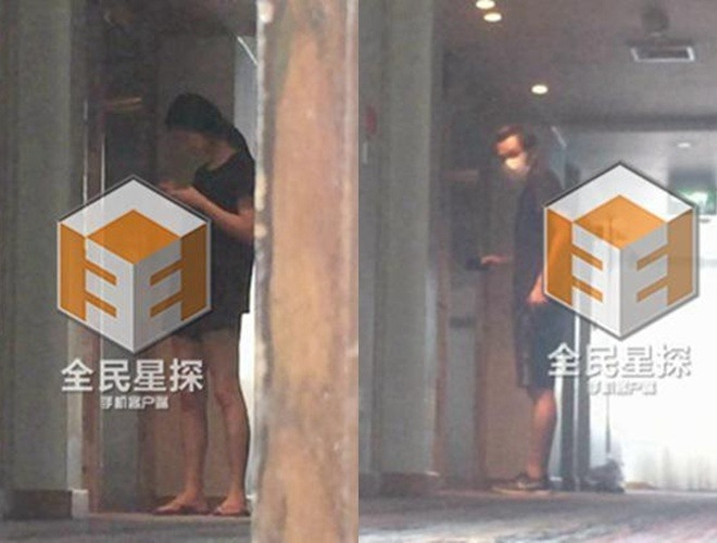 Cặp đôi ở chung phòng khách sạn. Ảnh: Weibo.