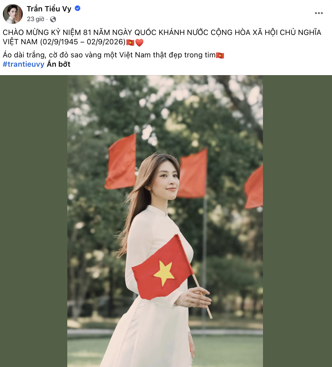 Hoa hậu Tiểu Vy đăng ảnh diện áo dài xinh đẹp 