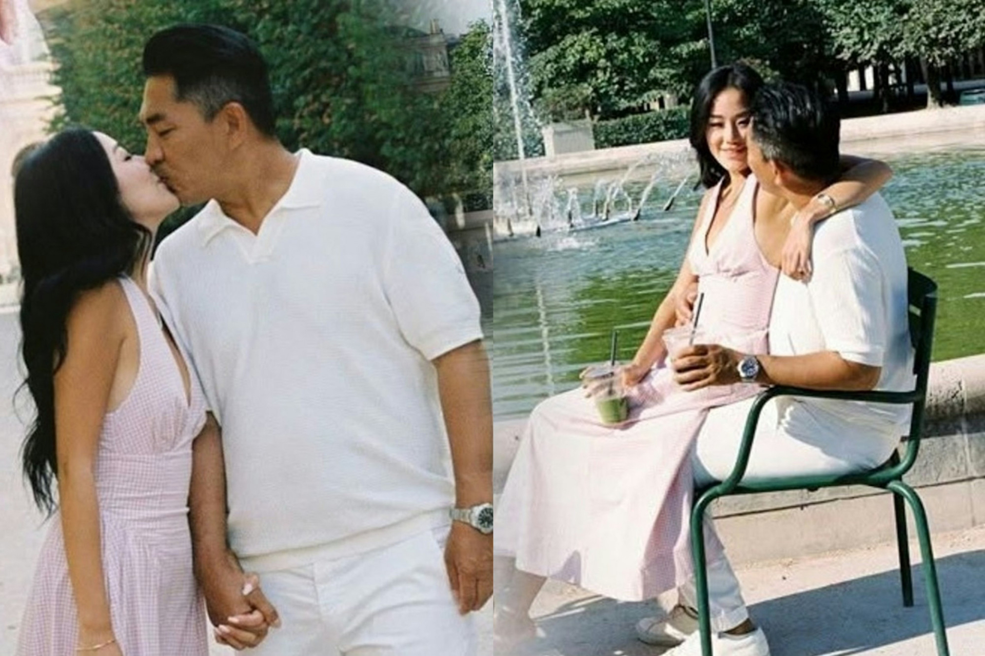 Thiếu gia họ Hà đã đưa bồ nhí sang Paris (Pháp) chụp 1 bộ ảnh tình cảm và đăng lên mạng để trêu ngươi Lâm Điềm Nhi. Ảnh: Orientaldaily.