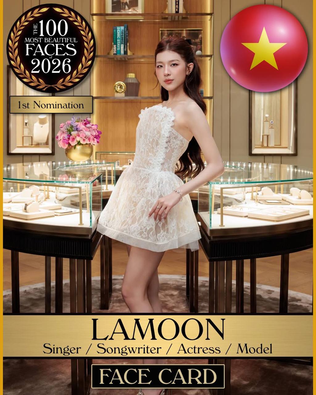 Lamoon được chuyên trang sắc đẹp quốc tế TC Candler công bố trong danh sách đề cử cho The 100 Most Beautiful Faces 2026