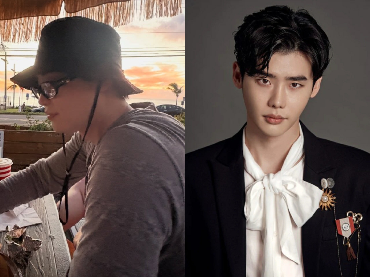 Đường xương hàm góc cạnh của Lee Jong Suk đã hoàn toàn biến mất. Thay vào đó, gương mặt anh ở thời điểm hiện tại bỗng trở nên tròn xoe, béo múp míp gây ngỡ ngàng (ảnh trái). Ảnh: Naver
