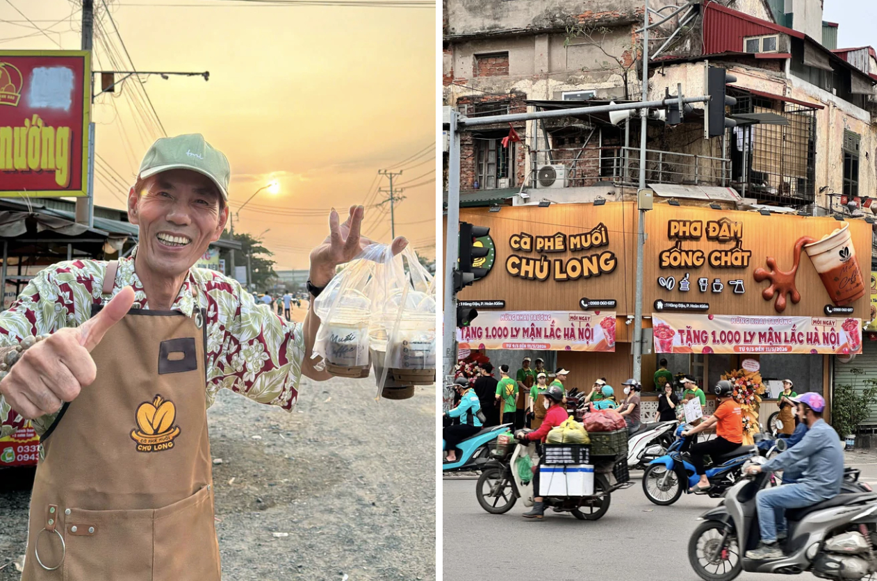 Cà Phê Muối Chú Long bắt đầu hoạt động từ năm 2023, xuất phát từ những chiếc xe đẩy bán cà phê trên đường Cộng Hòa.