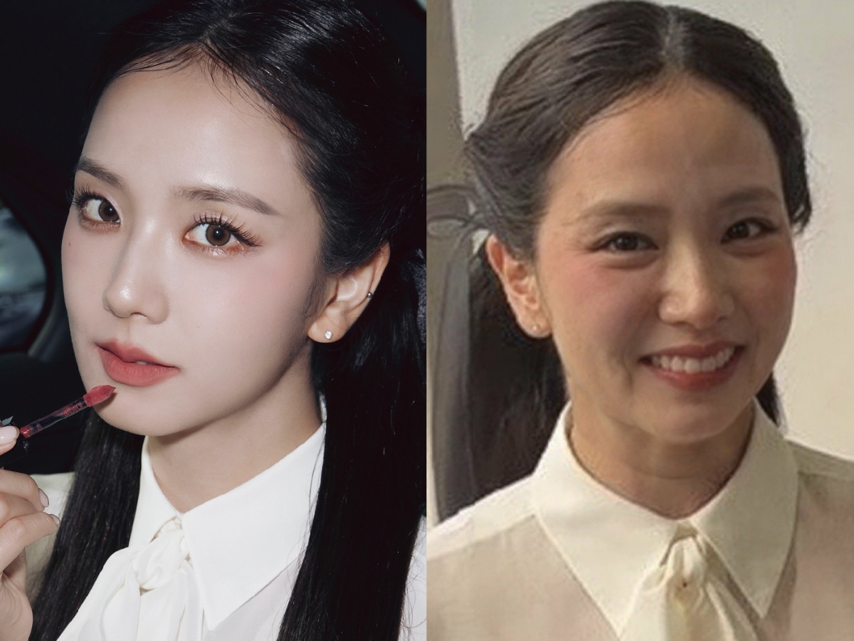 Truyền thông cùng công chúng đồng loạt nhận định, Jisoo không chỉ chỉnh ảnh cho da trắng sáng lên mà còn cà mặt cho không còn nếp nhăn, đồng thời “hô biến” khuôn cằm trở nên thon gọn hơn. Ảnh: X