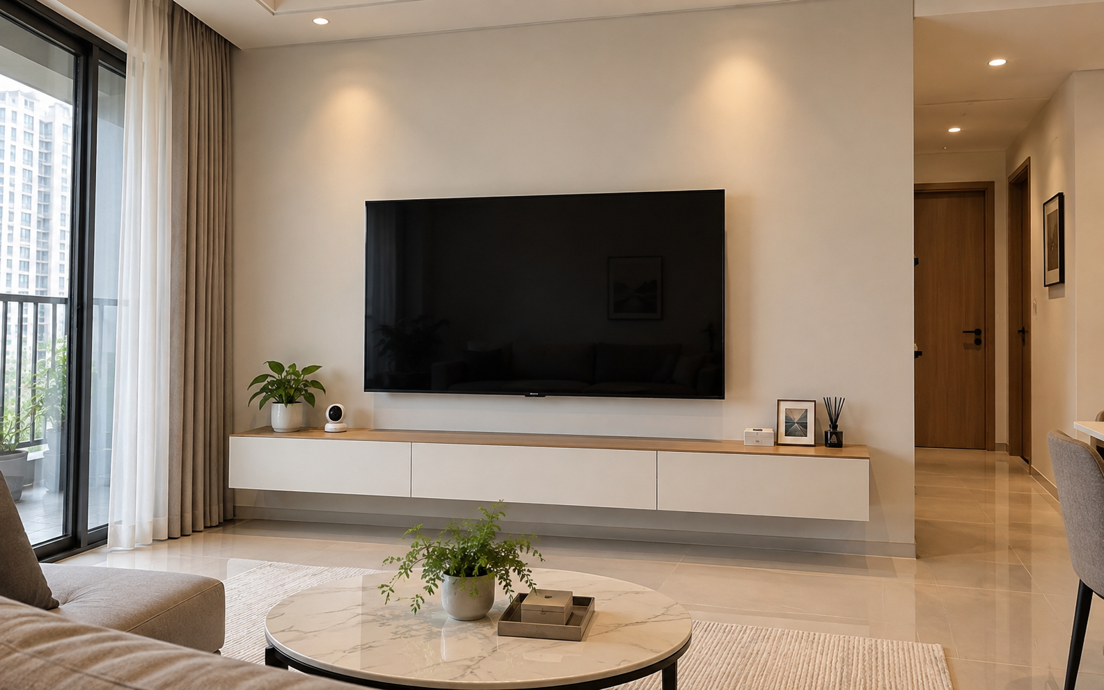 Tại sao ngày càng nhiều gia đình không còn làm kệ tivi kín cả bức tường? 2 thiết kế mới gọn, sang, giúp phòng khách trông rộng hơn