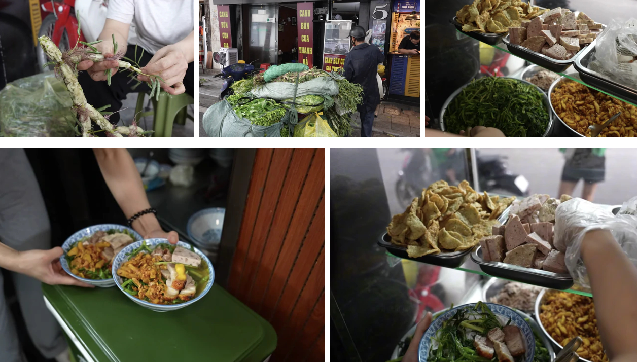 Phần rau phải được nhặt kỹ để bỏ phần già và làm sạch trước khi luộc. Khi đạt độ chín vừa phải rau vẫn giữ được độ xanh và độ giòn đặc trưng.