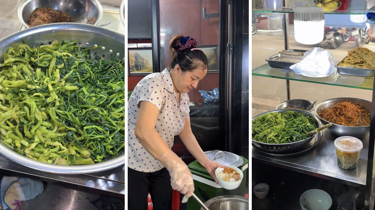 Quán canh bún cua gia truyền ở phố cổ Hà Nội, sợi bún to gấp vài lần bình thường, dùng 5 kg cua đồng cho nồi nước dùng