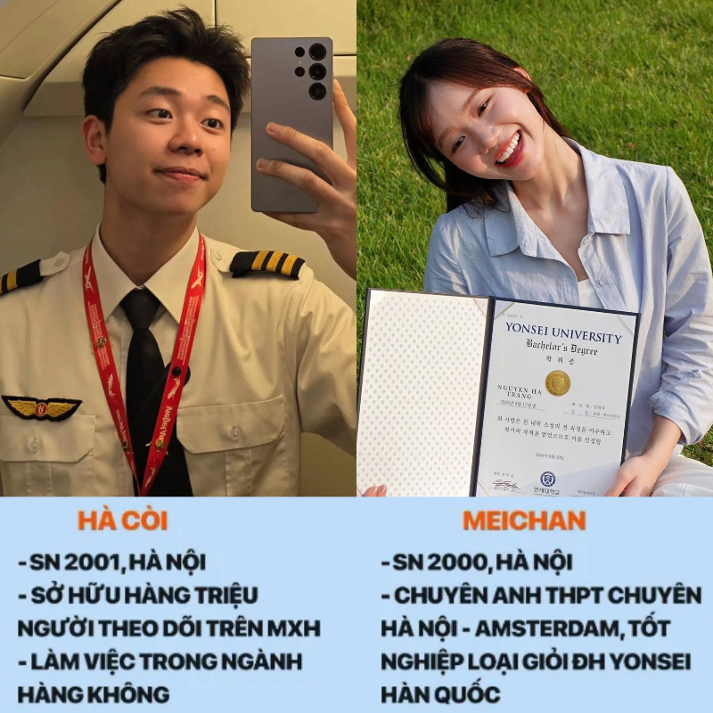 Profile đỉnh nóc của Hà Còi - Meichan: Người là cơ phó nổi tiếng, người tốt nghiệp loại giỏi ĐH top 3 danh giá Hàn Quốc
