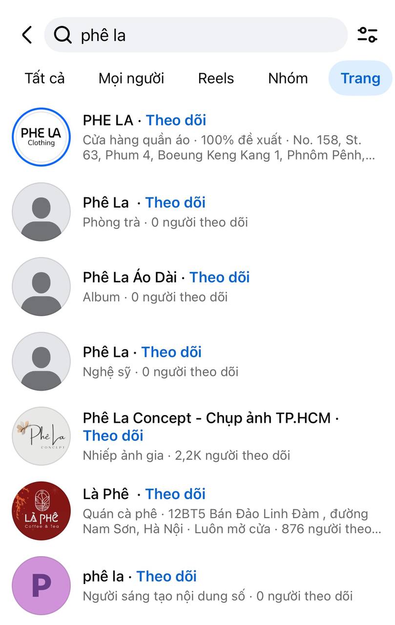 Fanpage Facebook chính thức của Phê La bất ngờ không truy cập được.
