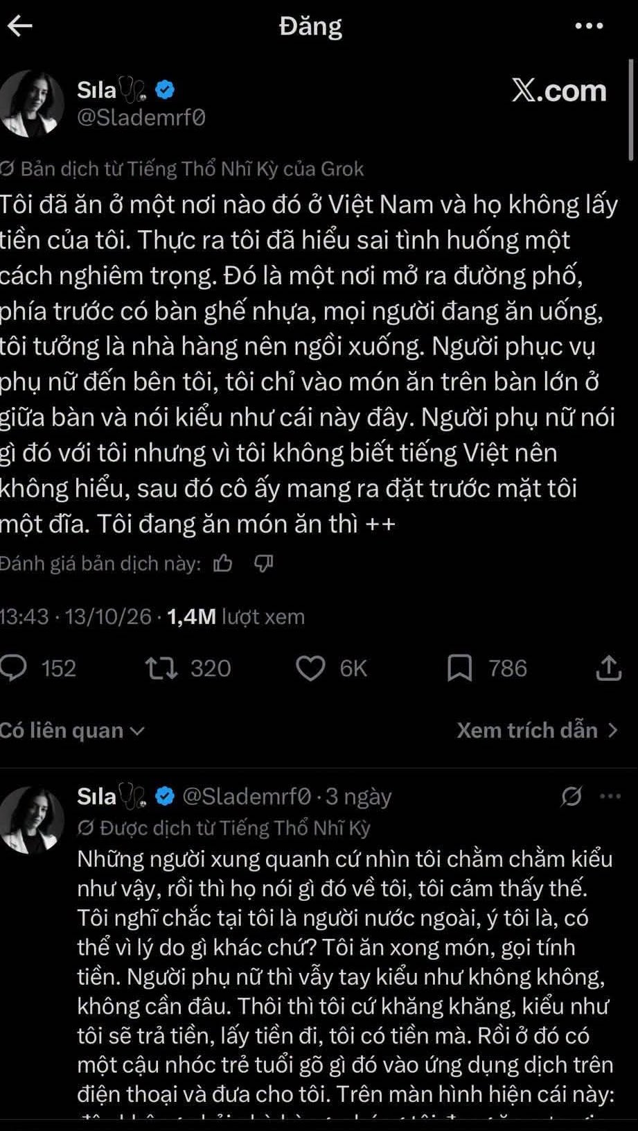 Trong lúc đi dạo, vị khách Tây bắt gặp một ngôi nhà có cửa mở ra đường, phía trước bày những chiếc bàn ghế nhựa quen thuộc nên liền ngồi xuống gọi món. Ảnh: X