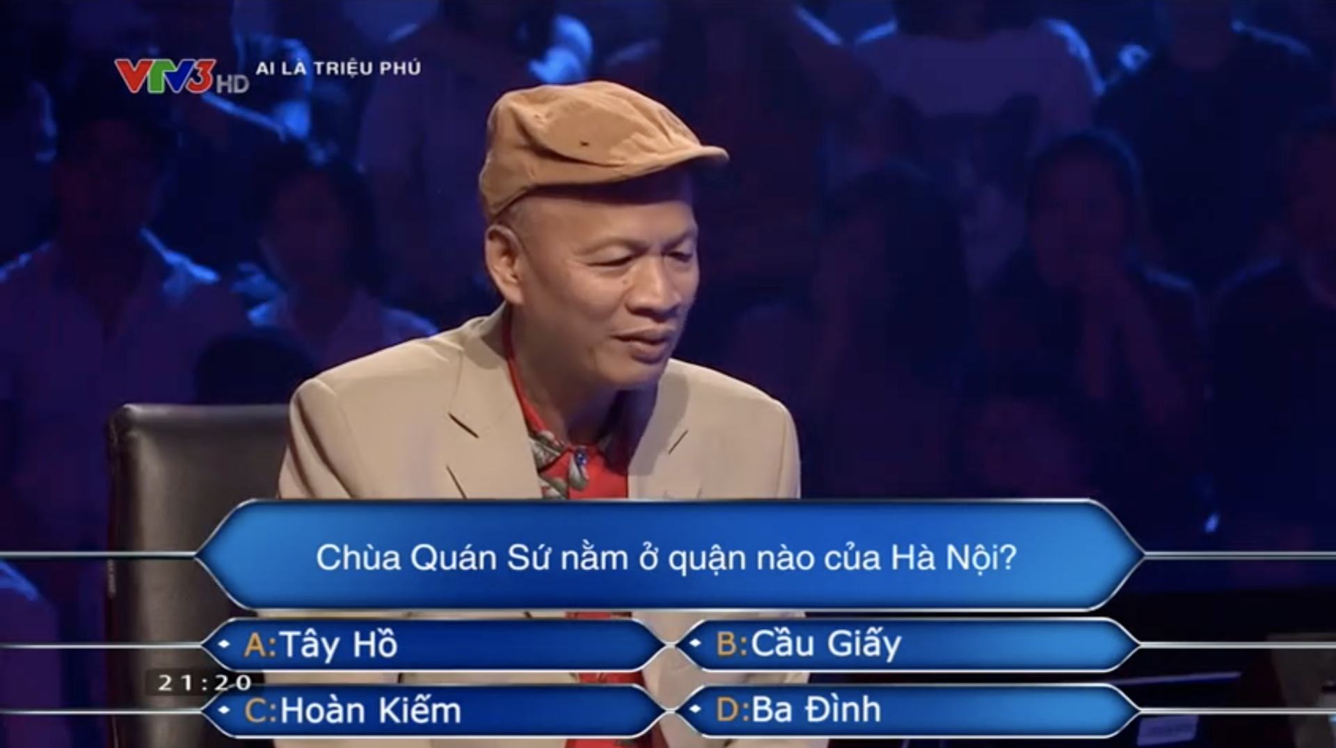 Câu hỏi làm khó ông Lê An và không ít khán giả trường quay (Ảnh chụp màn hình/VTV)