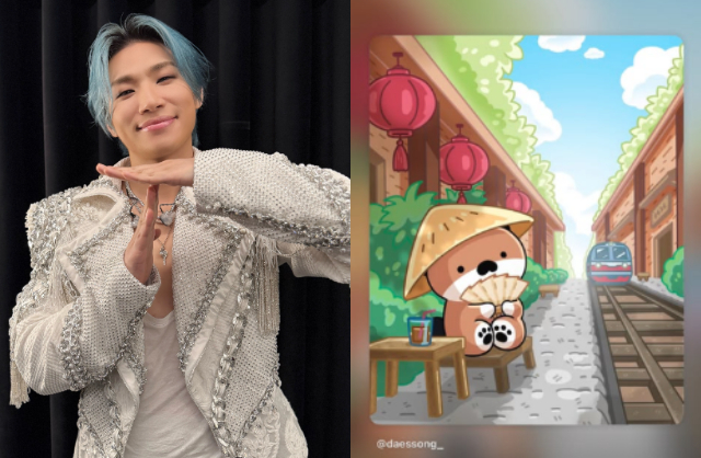 Trước giờ lên đường sang Việt Nam, Daesung chia sẻ hình ảnh về cafe đường tàu ở Hà Nội. Ảnh: Instagram.