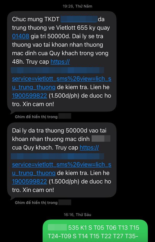 Nguyên cho hay khi trúng thưởng, hệ thống sẽ tự động thông báo và tiền thưởng nhanh chóng được đổ về tài khoản (Ảnh: NVCC)