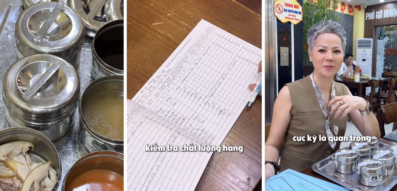Các mẫu thực phẩm từ nước dùng, thịt gà đến những sản phẩm được phục vụ cho khách đều được lưu lại theo quy trình mà cơ sở áp dụng.