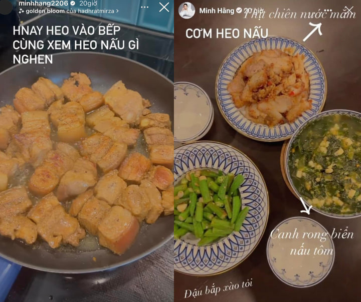 Dù bận rộn đến mấy, Minh Hằng vẫn về nhà nấu cơm cho chồng.