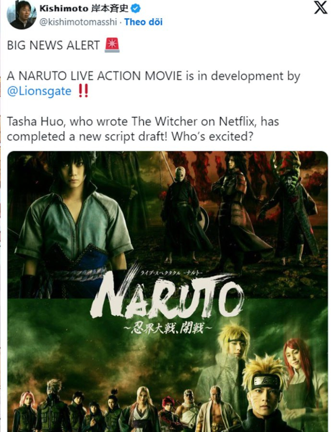 Thương hiệu Naruto có được chuyển thể thành phim live-action không?