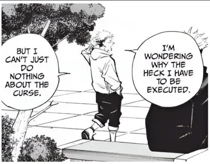 Yuji Itadori thắc mắc ở đầu manga Jujutsu Kaisen