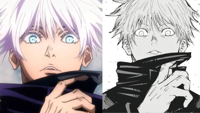 Hình ảnh Manga (phải) khi lên Anime (trái)