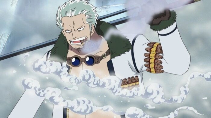 Tạo hình của nhân vật Smoke trong anime One Piece.