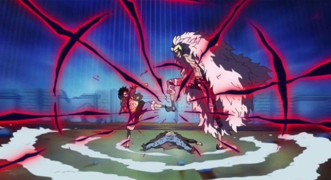 Donquixote Doflamingo đấu Haki bá vương với Luffy