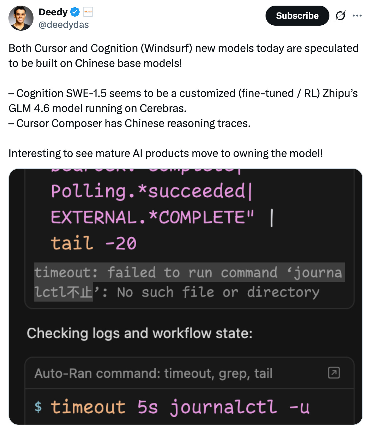 Công cụ lập trình AI Cognition bị nghi ngờ chạy trên nền mô hình AI mã nguồn mở của Trung Quốc 