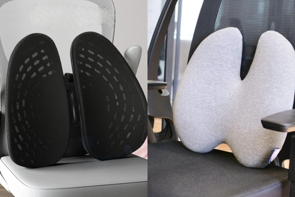 Một số mẫu đệm lưng kết hợp với ghế ngồi văn phòng thông thường. 