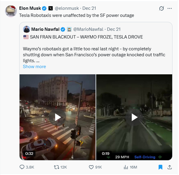 Bài đăng hả hê của CEO Elon Musk