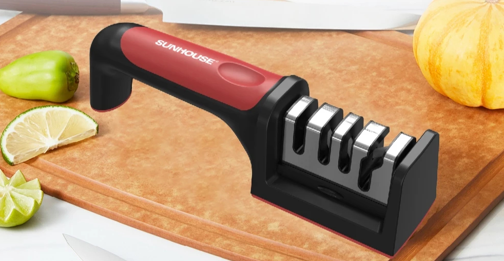 Mài dao kéo cầm tay 4 rãnh Sunhouse KS-SH4 - Đế chống trượt an toàn - Mài sắc dao - Tay cầm tiện lợi