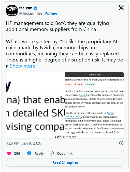 Dòng tweet của nhà phân tích Tae Kim