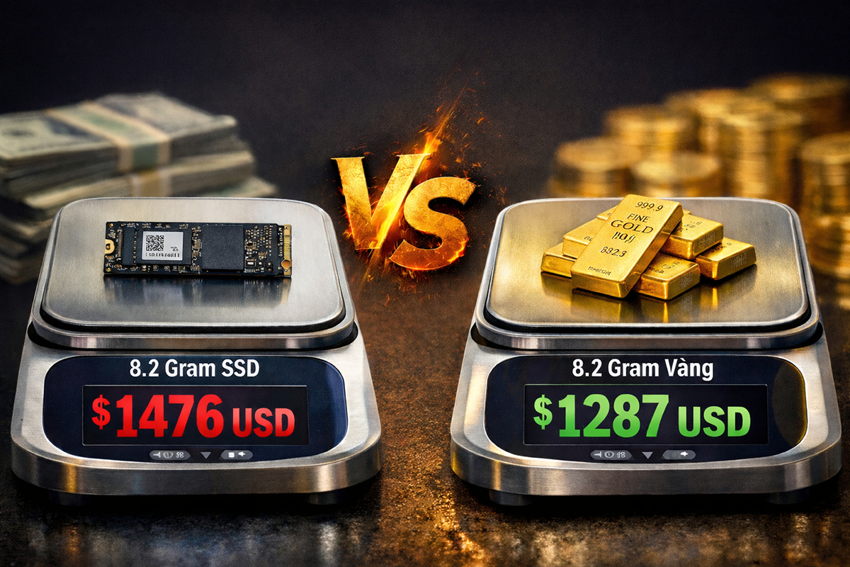 Tính theo cùng một khối lượng, giờ SSD còn đắt hơn cả vàng