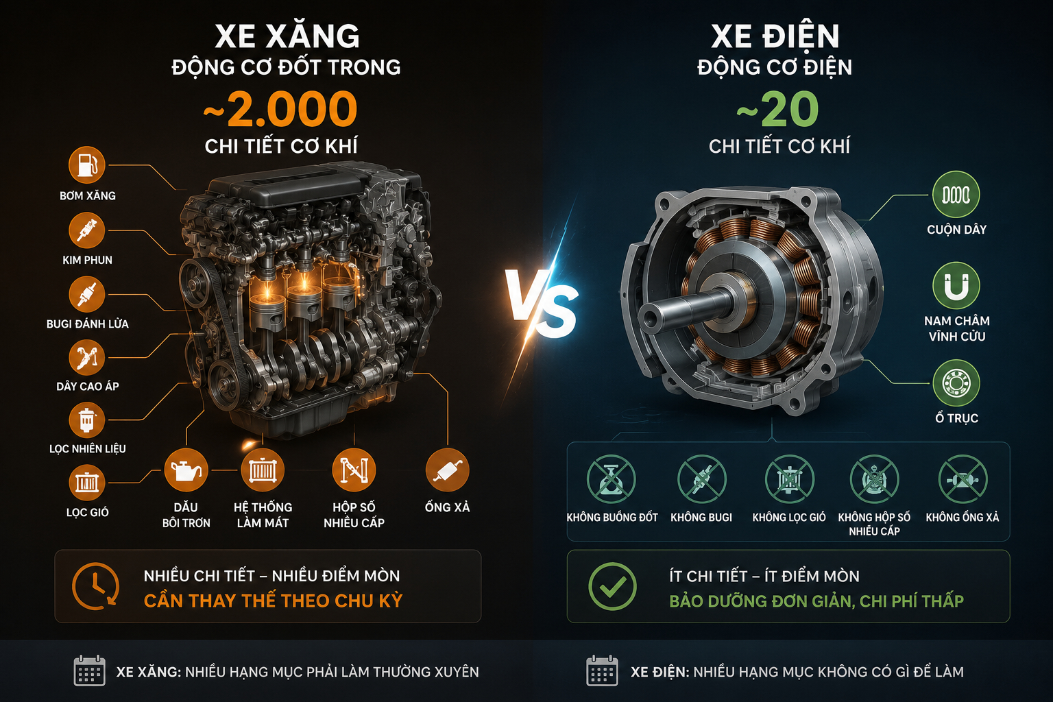 Những hạng mục bảo dưỡng quan trọng mà xe xăng phải làm, xe điện thì không: Chi phí “ẩn” mà người mua chưa để ý tới